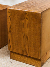 Load image into Gallery viewer, Vintage Oak BoHo Nightstands Pair