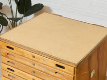 Load image into Gallery viewer, Vintage Distressed Industrial Wood Primitive School House Artist Flat Files Cabinet #2