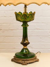 Load image into Gallery viewer, Hollywood Regency Pair of Green Lamps