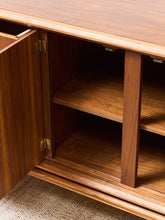 Load image into Gallery viewer, Restored Vintage Mid Century Modern Brown Double Door 6 Drawer Dresser