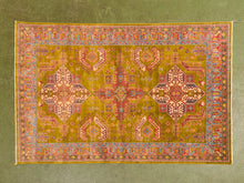 Load image into Gallery viewer, Antique Kazak Hand-loomed Rug Olive Green