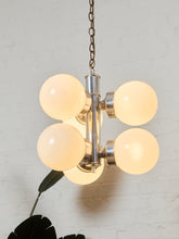 Load image into Gallery viewer, Italian Vintage Chrome Pendant Chandelier
