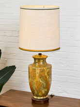 Load image into Gallery viewer, Italian Marbled Ceramic Table Lamp with Linen Shade