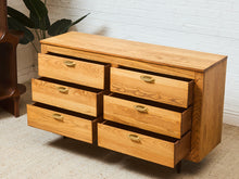 Load image into Gallery viewer, 6 Drawer Oak Vintage Dresser