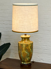 Load image into Gallery viewer, Italian Marbled Ceramic Table Lamp with Linen Shade