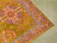 Load image into Gallery viewer, Antique Kazak Hand-loomed Rug Olive Green
