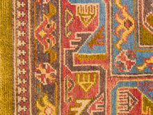 Load image into Gallery viewer, Antique Kazak Hand-loomed Rug Olive Green