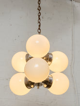 Load image into Gallery viewer, Italian Vintage Chrome Pendant Chandelier