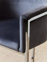 Load image into Gallery viewer, Set of 4 Curved Gray Velvet Counter Stools