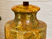 Load image into Gallery viewer, Italian Marbled Ceramic Table Lamp with Linen Shade