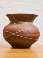 Load image into Gallery viewer, Stoneware Studio Pottery Bulbous Vase with Celadon Detail Glaze