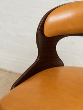 Load image into Gallery viewer, Curved Barstool in Caramel Brown Fabric