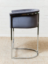 Load image into Gallery viewer, Set of 4 Curved Gray Velvet Counter Stools
