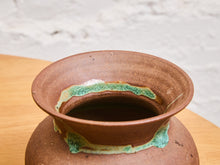 Load image into Gallery viewer, Stoneware Studio Pottery Bulbous Vase with Celadon Detail Glaze