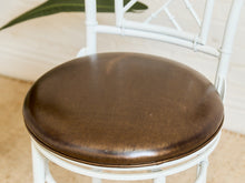 Load image into Gallery viewer, Pair of Chippendale Vintage Bamboo Counter Stools