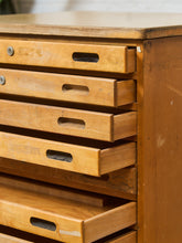 Load image into Gallery viewer, Vintage Distressed Industrial Wood Primitive School House Artist Flat Files Cabinet #2