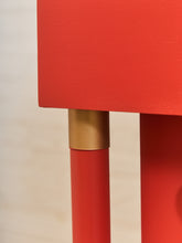 Load image into Gallery viewer, Vintage Mid Century Highboy Robot Dresser in Poppy Red Orange