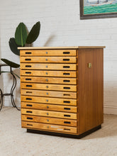 Load image into Gallery viewer, Vintage Distressed Industrial Wood Primitive School House Artist Flat Files Cabinet #3