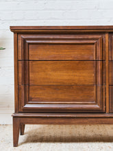 Load image into Gallery viewer, Nine Drawer, Mid-century Vintage Framed Walnut Dresser