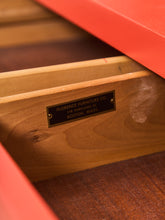 Load image into Gallery viewer, Vintage Mid Century Highboy Robot Dresser in Poppy Red Orange