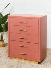 Load image into Gallery viewer, Corral Post Modern 5 drawer Highboy on a Plinth Base