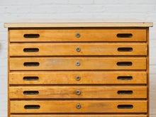 Load image into Gallery viewer, Vintage Distressed Industrial Wood Primitive School House Artist Flat Files Cabinet #3