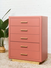 Load image into Gallery viewer, Corral Post Modern 5 drawer Highboy on a Plinth Base