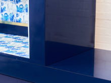 Load image into Gallery viewer, 1970’s Italian 2 Piece Post Modern Blue and Gold Hutch with Plinth Base