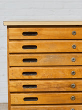 Load image into Gallery viewer, Vintage Distressed Industrial Wood Primitive School House Artist Flat Files Cabinet #3