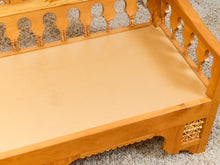 Load image into Gallery viewer, Beautiful Moroccan Unstained Hand Carved Wooden Sofa with Moucharabieh Paneling
