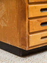 Load image into Gallery viewer, Vintage Distressed Industrial Wood Primitive School House Artist Flat Files Cabinet #3