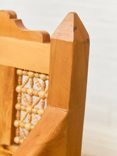 Load image into Gallery viewer, Beautiful Moroccan Unstained Hand Carved Wooden Sofa with Moucharabieh Paneling