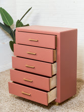 Load image into Gallery viewer, Corral Post Modern 5 drawer Highboy on a Plinth Base