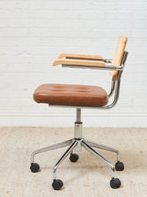 Load image into Gallery viewer, Blonde Rattan and Brown Seat Office Chair