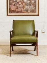 Load image into Gallery viewer, Zayden Lounge Chair in Green Leather
