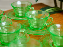 Load image into Gallery viewer, Set of Eight Cup and Saucer Uranium Set