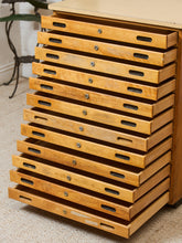Load image into Gallery viewer, Vintage Distressed Industrial Wood Primitive School House Artist Flat Files Cabinet #3