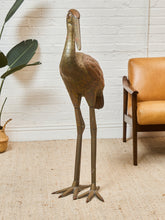 Load image into Gallery viewer, Sergio Bustamante Large Vintage Brass Crane