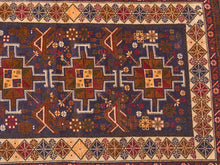 Load image into Gallery viewer, Hand-Knotted Tribal Baluchi Blue Vintage Area Rug Made of Wool