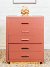 Load image into Gallery viewer, Corral Post Modern 5 drawer Highboy on a Plinth Base