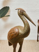 Load image into Gallery viewer, Sergio Bustamante Large Vintage Brass Crane