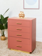 Load image into Gallery viewer, Corral Post Modern 5 drawer Highboy on a Plinth Base