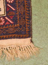 Load image into Gallery viewer, Hand-Knotted Tribal Baluchi Blue Vintage Area Rug Made of Wool