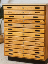 Load image into Gallery viewer, Vintage Distressed Industrial Wood Primitive School House Artist Flat Files Cabinet #4
