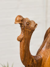 Load image into Gallery viewer, Vintage Hand Carved Wood Camel Sculpture Large