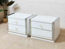 Load image into Gallery viewer, 1980's White Double Drawer Pair of Nightstands