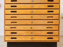 Load image into Gallery viewer, Vintage Distressed Industrial Wood Primitive School House Artist Flat Files Cabinet #4
