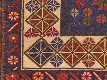 Load image into Gallery viewer, Hand-Knotted Tribal Baluchi Blue Vintage Area Rug Made of Wool