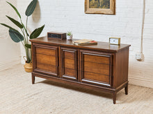 Load image into Gallery viewer, Nine Drawer, Mid-century Vintage Framed Walnut Dresser