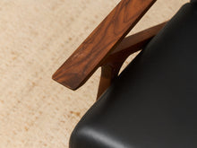 Load image into Gallery viewer, Black Leather Chair and Ottoman